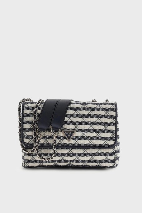 Guess Giully Logolu Zincir Askılı sı HWAG9673200 Bayan Çanta HWAG96 73200 NML LACİVERT BEYAZ - Guess