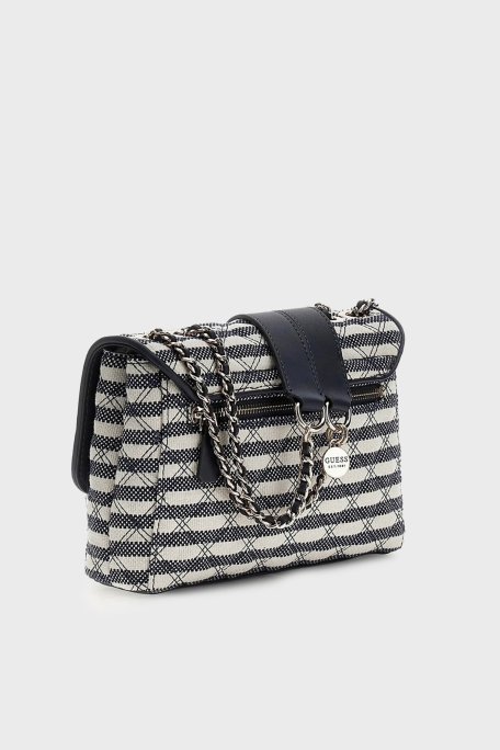 Guess Giully Logolu Zincir Askılı sı HWAG9673200 Bayan Çanta HWAG96 73200 NML LACİVERT BEYAZ - Guess (1)