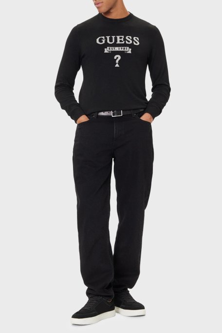 Guess Hammond İpek ve Yün Karışımlı Slim Fit Bisiklet Yaka Erkek Kazak M5YR00 Z0122 JBLK SİYAH - Guess (1)