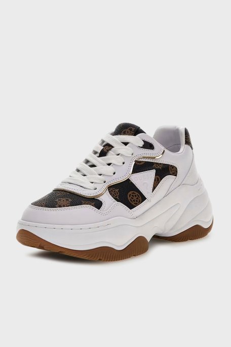 Guess Hapyy 4G Logolu Kalın Tabanlı Sneaker FLPHAPFAL12 Bayan Ayakkabı FLPHAP FAL12 WHIBR BEYAZ - Guess (1)