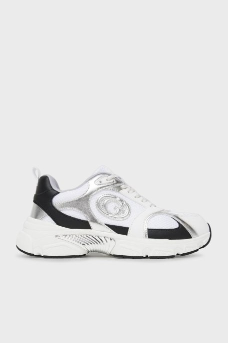 Guess Ibitha Logolu Metalik Detaylı Kalın Taban Sneaker FLTIBIELE12 Bayan Ayakkabı FLTIBI ELE12 WHBLK BEYAZ-SİYAH - Guess