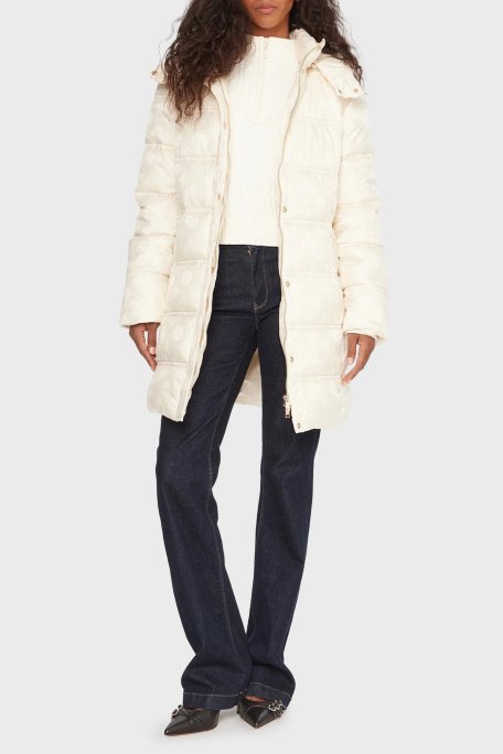 Guess Imma Kapitoneli Regular Fit Çıkarılabilir Kapüşonlu Su İtici W5BL44W2912 Bayan Mont W5BL44 W2912 G1F7 KREM - Guess (1)