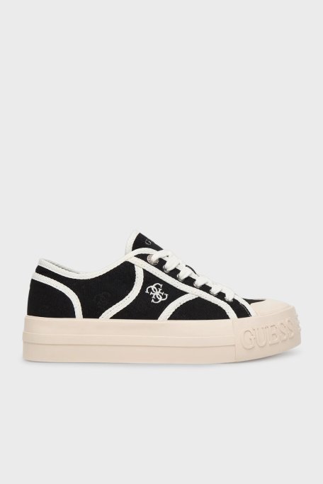 Guess Issah Logolu Bağcıklı Sneaker FLPISSFAL12 Kadın Ayakkabı FLPISS FAL12 BLACK SİYAH - Guess