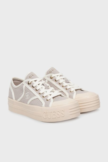 Guess Issah Logolu Bağcıklı Sneaker FLPISSFAL12 Kadın Ayakkabı FLPISS FAL12 SAND GRİ - Guess (1)