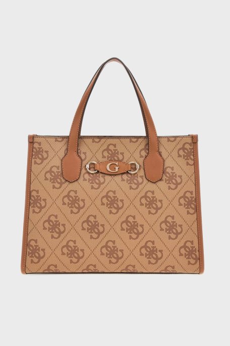 Guess Izzy 4G Logolu Çıkarılabilir Askılı Büyük HWOS8654220 Bayan Çanta HWOS86 54220 LTL KAHVE - Guess