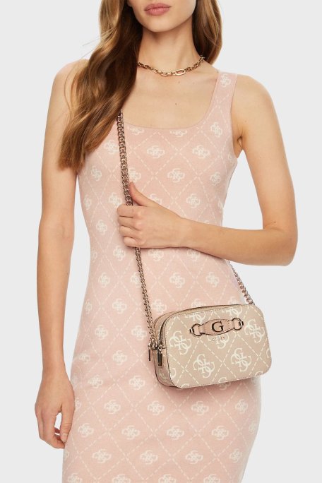Guess Izzy Logolu Zincir Askılı HWOQ8654140 Bayan Çanta HWOQ86 54140 SDL PUDRA - Guess (1)