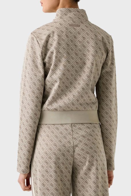 Guess Jacquard Pamuk Karışımlı Regular Fit 4G Logolu Dik Yaka V6GQ06K2957 Bayan Sweat V6GQ06 K2957 FMC4 SÜTLÜ KAHVE - Guess (1)