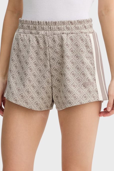 Guess Jacquard Pamuk Karışımlı Regular Fit 4G Logolu Normal Bel V6GD02K2959 Bayan Şort V6GD02 K2959 FMC4 SÜTLÜ KAHVE - Guess