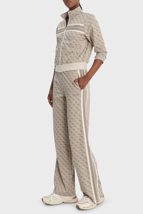 Guess Jacquard Pamuk Karışımlı Regular Fit 4G Logolu Yüksek Bel V6GB04K2955 Bayan Pantolon V6GB04 K2955 FMC4 SÜTLÜ KAHVE - Guess (1)