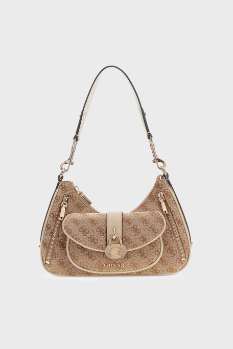 Guess Jessa Logolu Çıkarılabilir Askılı HWJG8362180 Bayan Çanta HWJG83 62180 LTL KAHVE - Guess