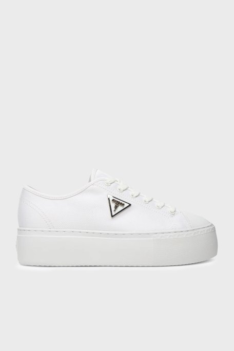 Guess Joezi Logolu Kalın Tabanlı Sneaker FLJJZ3FAB12 Kadın Ayakkabı FLJJZ3 FAB12 WHITE BEYAZ - Guess