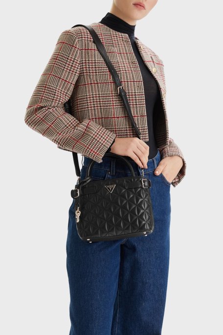 Guess Kapitoneli Çıkarılabilir Askılı HWQG9883050 Bayan Çanta HWQG98 83050 BLA SİYAH - Guess (1)