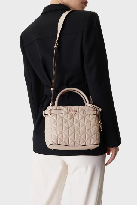 Guess Kapitoneli Çıkarılabilir Askılı HWQG9883050 Bayan Çanta HWQG98 83050 LTA BEJ - Guess (1)