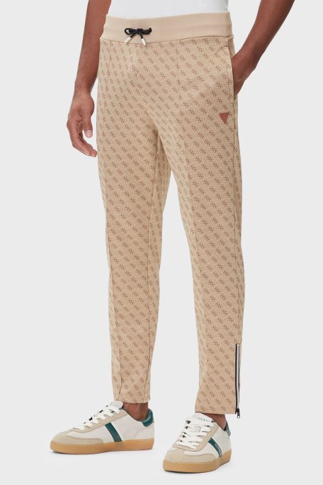 Guess Korbin Jakarlı Logo Baskılı Pamuklu Regular Fit Jogger Z2BB05K7122 Erkek Pantolon Z2BB05 K7122 P13W BEJ - Guess