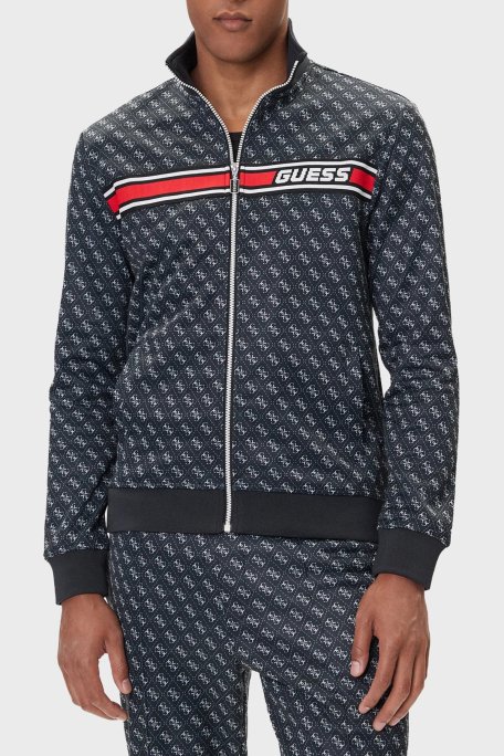 Guess Korbin Pamuklu Jakarlı Logo Baskılı Regular Fit Dik Yaka Z2BQ06K7122 Erkek Sweat Z2BQ06 K7122 P9QC LACİVERT - Guess