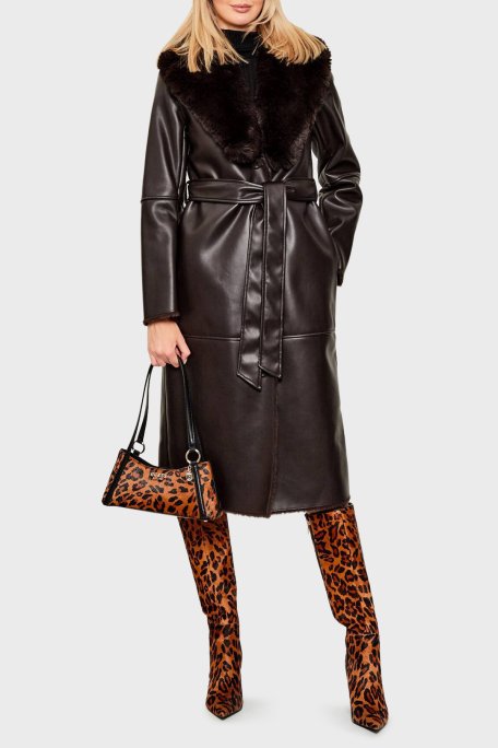 Guess Leopar Desenli Deri Omuz Askılı HWLO7529180 Bayan Çanta HWLO75 29180 LEO LEOPAR - Guess (1)