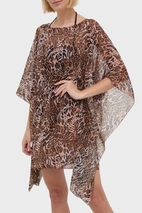 Guess Leopar Relaxed Fit Büzgülü E4GK05WDW82 Bayan Kimono E4GK05 WDW82 P122 LEOPAR - Guess