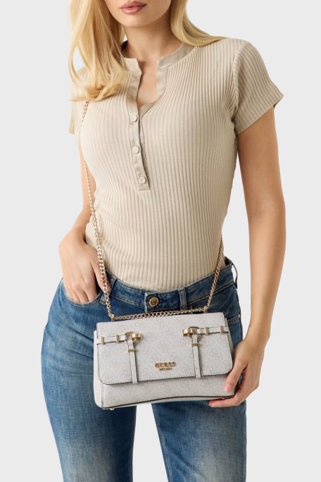 Guess Logolu Ayarlanabilir Zincir Askılı HWSG9917210 Kadın Çanta HWSG99 17210 BNN KREM - Guess (1)
