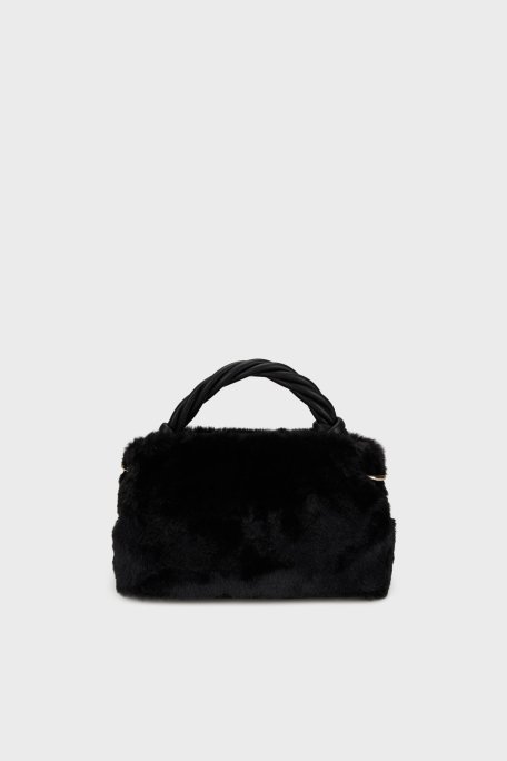 Guess Logolu Çıkarılabilir Askılı Yumuşak Tüylü HWWG8143110 Bayan Çanta HWWG81 43110 BLA SİYAH - Guess (1)