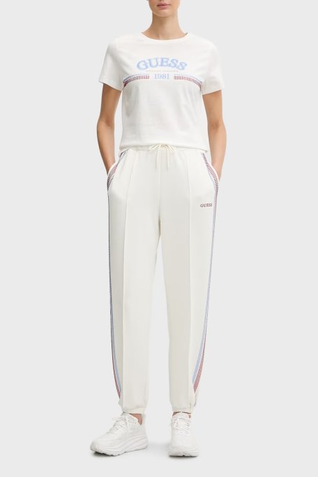 Guess Logolu Pamuklu Regular Fit Bisiklet Yaka V6RI16I3Z14 Bayan T Shirt V6RI16 I3Z14 G018 BEYAZ - Guess (1)