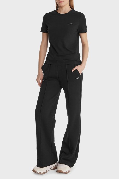 Guess Logolu Pamuklu Slim Fit Bisiklet Yaka V6RI07J1314 Bayan T Shirt V6RI07 J1314 JBLK SİYAH - Guess (1)