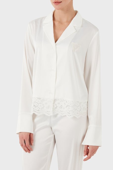 Guess Logolu Regular Fit Yüksek Bel Bol Paça O4BX02WEFC2 Bayan Pijama Takımı O4BX02 WEFC2 G018 BEYAZ - Guess (1)