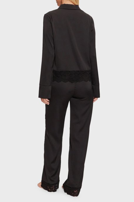 Guess Logolu Regular Fit Yüksek Bel Bol Paça O4BX02WEFC2 Bayan Pijama Takımı O4BX02 WEFC2 JBLK SİYAH - Guess (1)