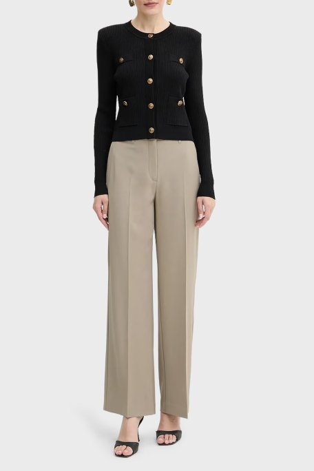 Guess Ls Cn Emmie Regular Fit Bisiklet Yaka Düğmeli Triko W5YR09Z0130 Bayan Hırka W5YR09 Z0130 JBLK SİYAH - Guess (1)