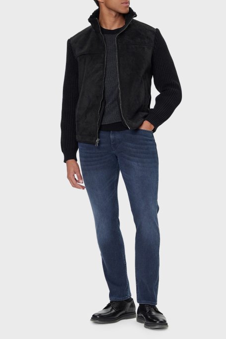 Guess Ls Mn Suede Regular Fit Dik Yaka Örgü Detaylı M5BR79Z5570 Erkek Ceket M5BR79 Z5570 JBLK SİYAH - Guess (1)