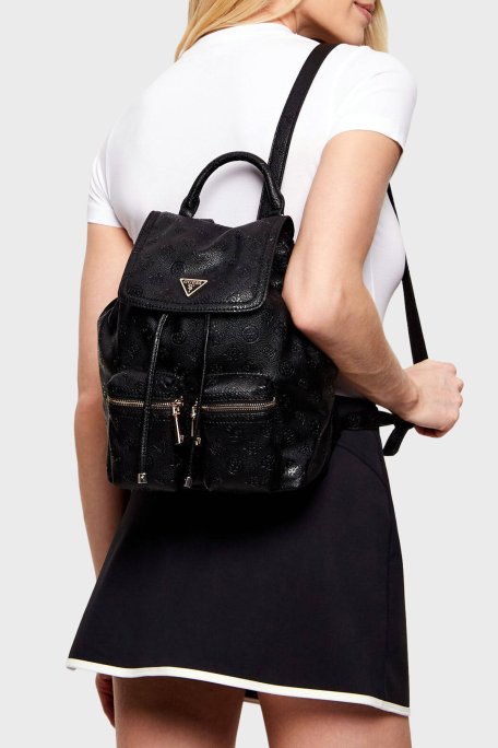 Guess Manhattan Ii 4G Logolu Ayarlanabilir Askılı HWPD7118310 Bayan Sırt Çantası HWPD71 18310 BLO SİYAH - Guess (1)