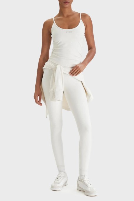 Guess Margot Logolu İnce Askılı Slim Fit Yuvarlak Yaka V6RP14KD952 Bayan Top V6RP14 KD952 G027 BEYAZ - Guess (1)