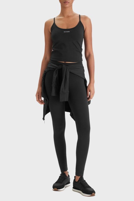 Guess Margot Logolu İnce Askılı Slim Fit Yuvarlak Yaka V6RP14KD952 Bayan Top V6RP14 KD952 JBLK SİYAH - Guess (1)