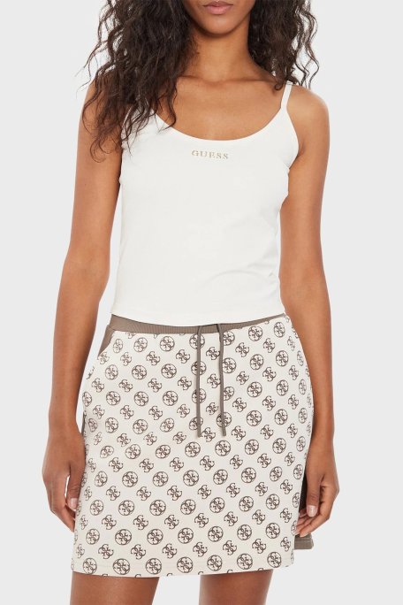 Guess Marika Streç Slim Fit İp Askılı Crop V4YP11KCD02 Bayan Top V4YP11 KCD02 G6K5 EKRU - Guess