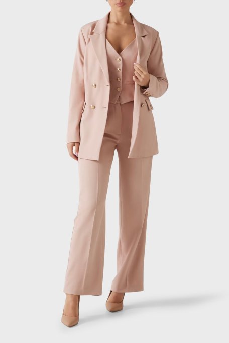 Guess Matea Regular Fit V Yaka Logo Düğmeli W5RH85WGX02 Bayan Yelek W5RH85 WGX02 F6K9 PUDRA - Guess (1)