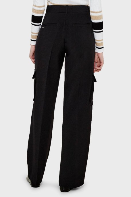 Guess Matea Regular Fit Yüksek Bel Bol Paça Kargo W5RB41WGX02 Bayan Pantolon W5RB41 WGX02 JBLK SİYAH - Guess (1)