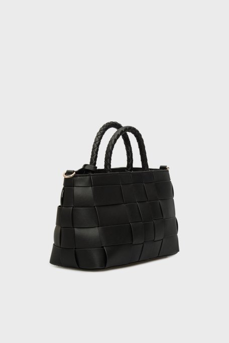 Guess Maylee Logolu Çıkarılabilir Askılı Dokuma HWWG9661060 Bayan Çanta HWWG96 61060 BLA SİYAH - Guess (1)