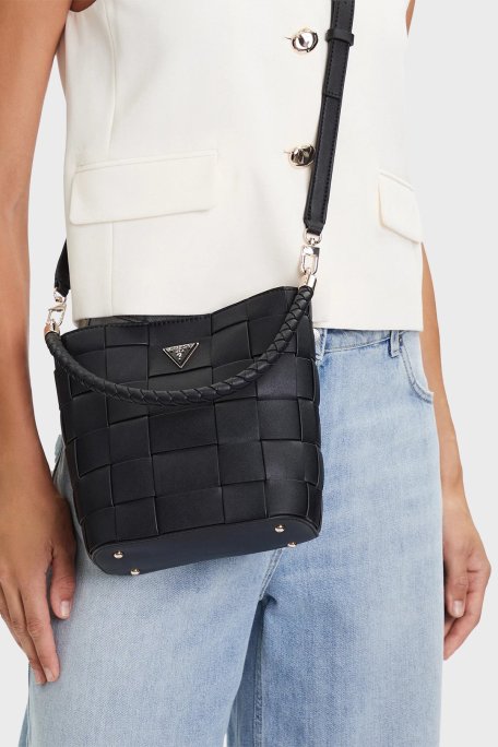 Guess Maylee Logolu Çıkarılabilir Askılı HWWG9661030 Bayan Çanta HWWG96 61030 BLA SİYAH - Guess (1)