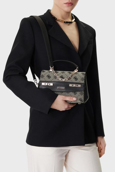 Guess Melinda 4G Logolu Çıkarılabilir Askılı HWJP9902200 Bayan Çanta HWJP99 02200 BLO SİYAH - Guess (1)