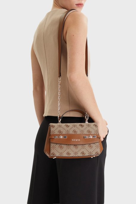 Guess Melinda 4G Logolu Çıkarılabilir Askılı HWJP9902200 Bayan Çanta HWJP99 02200 LTL KAHVE - Guess (1)
