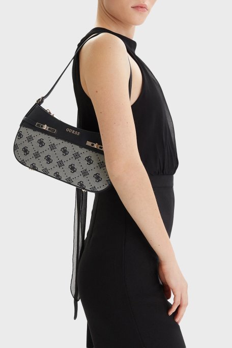 Guess Melinda 4G Logolu Çıkarılabilir Omuz Askılı HWJP9902170 Bayan Çanta HWJP99 02170 BLO SİYAH - Guess (1)