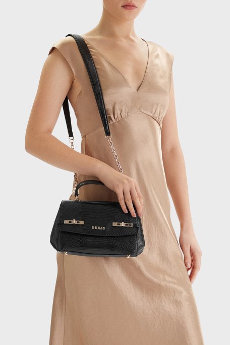 Guess Melinda Logolu Çıkarılabilir Zincir Askılı HWKL9933200 Bayan Çanta HWKL99 33200 BLA SİYAH - Guess (1)