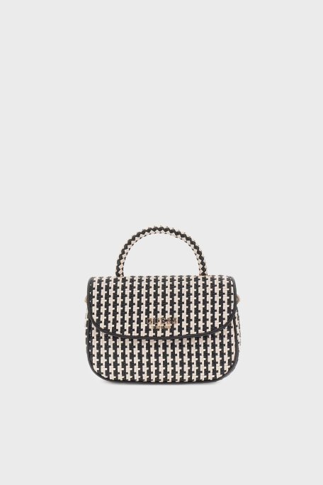 Guess Mirema Logolu Çıkarılabilir Askılı Mini HWWG9631200 Bayan Çanta HWWG96 31200 BML SİYAH-EKRU - Guess