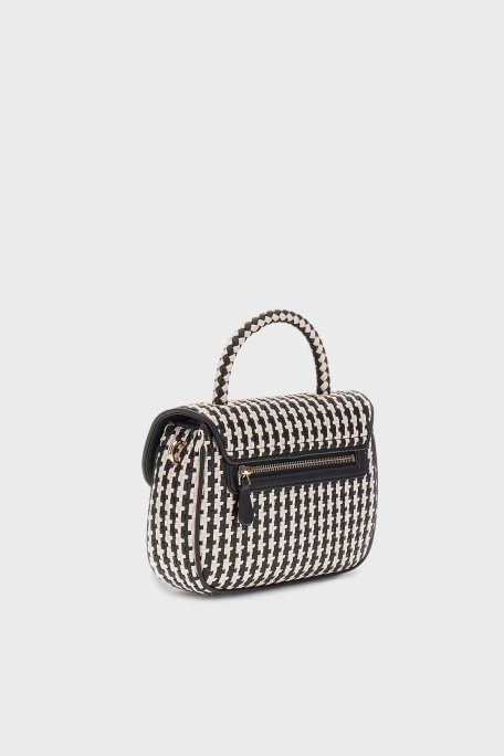 Guess Mirema Logolu Çıkarılabilir Askılı Mini HWWG9631200 Bayan Çanta HWWG96 31200 BML SİYAH-EKRU - Guess (1)