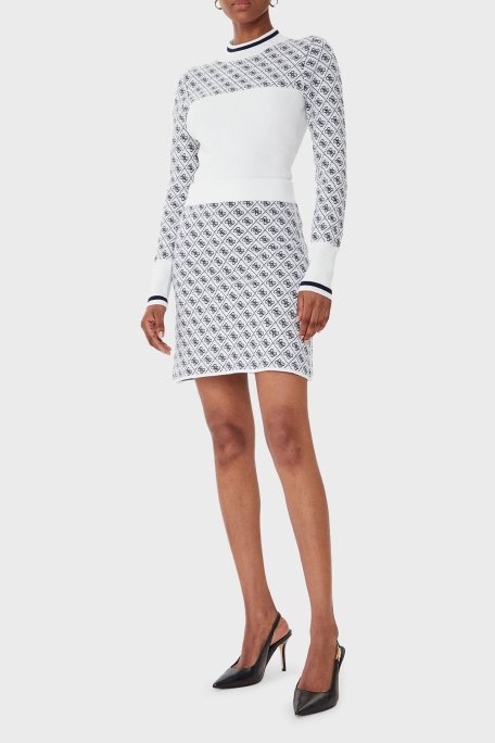 Guess Mock 4G Logolu Slim Fit Yarım Balıkçı Yaka W5BR24Z3JD2 Bayan Kazak W5BR24 Z3JD2 F0YU EKRU - Guess (1)