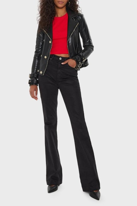 Guess Myla Reggular Fit Yaka Kemer Detaylı Deri W4YL33K8S30 Bayan Ceket W4YL33 K8S30 JTMU SİYAH - Guess (1)