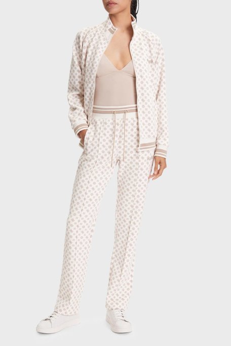 Guess New Aggie 4G Logo Baskılı Regular Fit Jogger V5YB20KB212 Bayan Pantolon V5YB20 KB212 P1MS BEYAZ-BEJ - Guess (1)