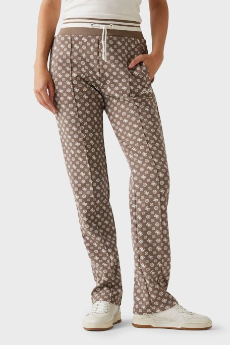 Guess New Aggie 4G Logo Baskılı Regular Fit Jogger V5YB20KB212 Bayan Pantolon V5YB20 KB212 P8HI KAHVE - Guess