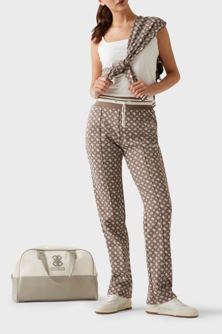 Guess New Aggie 4G Logo Baskılı Regular Fit Jogger V5YB20KB212 Bayan Pantolon V5YB20 KB212 P8HI KAHVE - Guess (1)