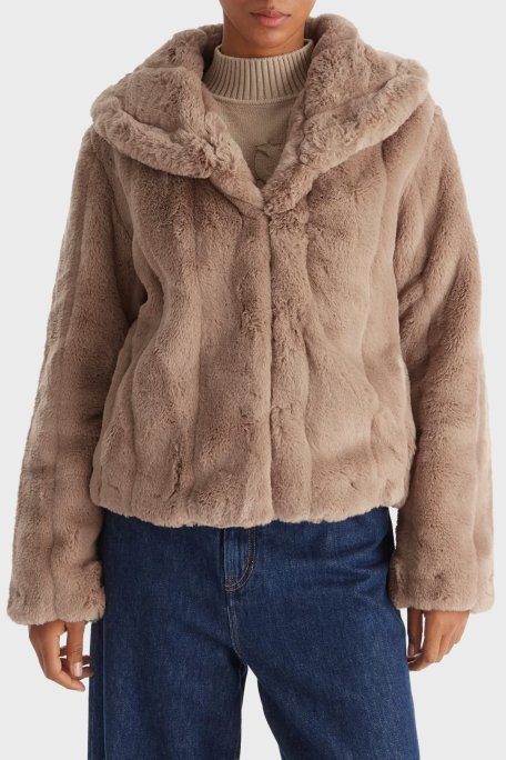 Guess New Shophy Regular Fit Şal Yaka Cepli Suni Kürk W0BL0NWDCH0 Bayan Mont W0BL0N WDCH0 A106 PUDRA - Guess