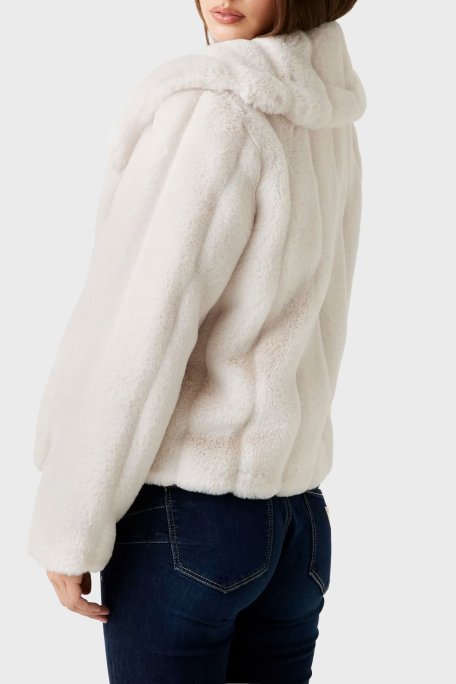 Guess New Shophy Regular Fit Şal Yaka Cepli Suni Kürk W0BL0NWDCH0 Bayan Mont W0BL0N WDCH0 G9L9 EKRU - Guess (1)